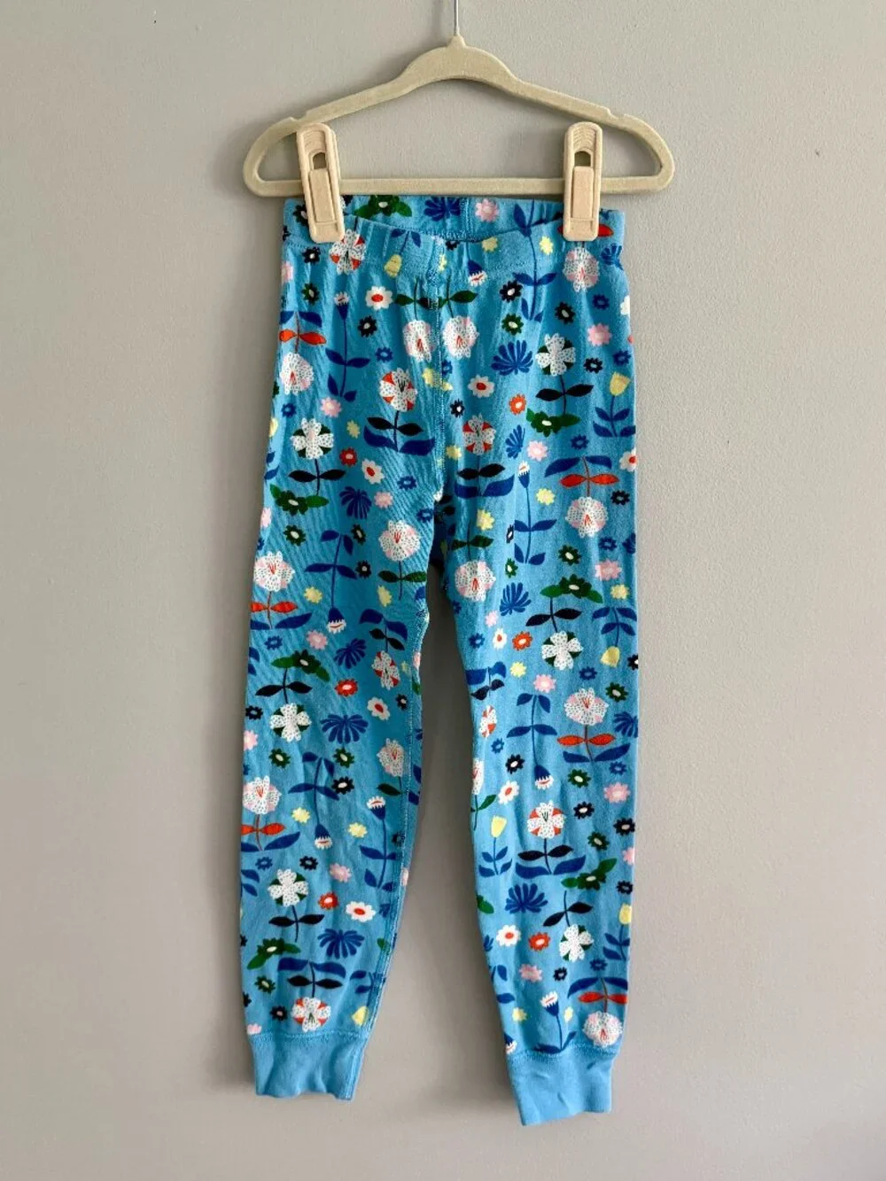 Hanna Andersson Organic Cotton Floral Pajama Set Blue Size 5